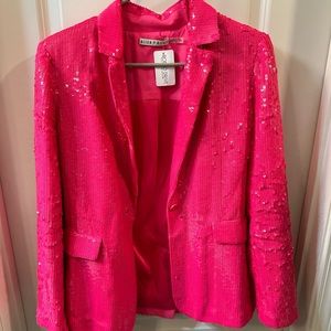 Alice And Olivia pink sequin blazer, size 6